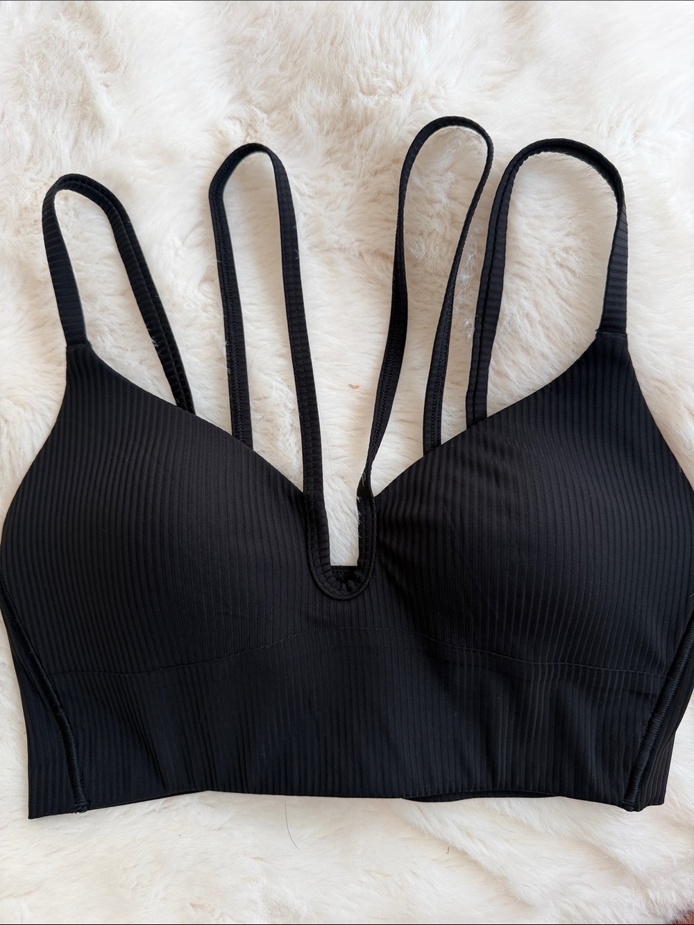 lululemon athletica Black Ribbed Strappy Tank Top